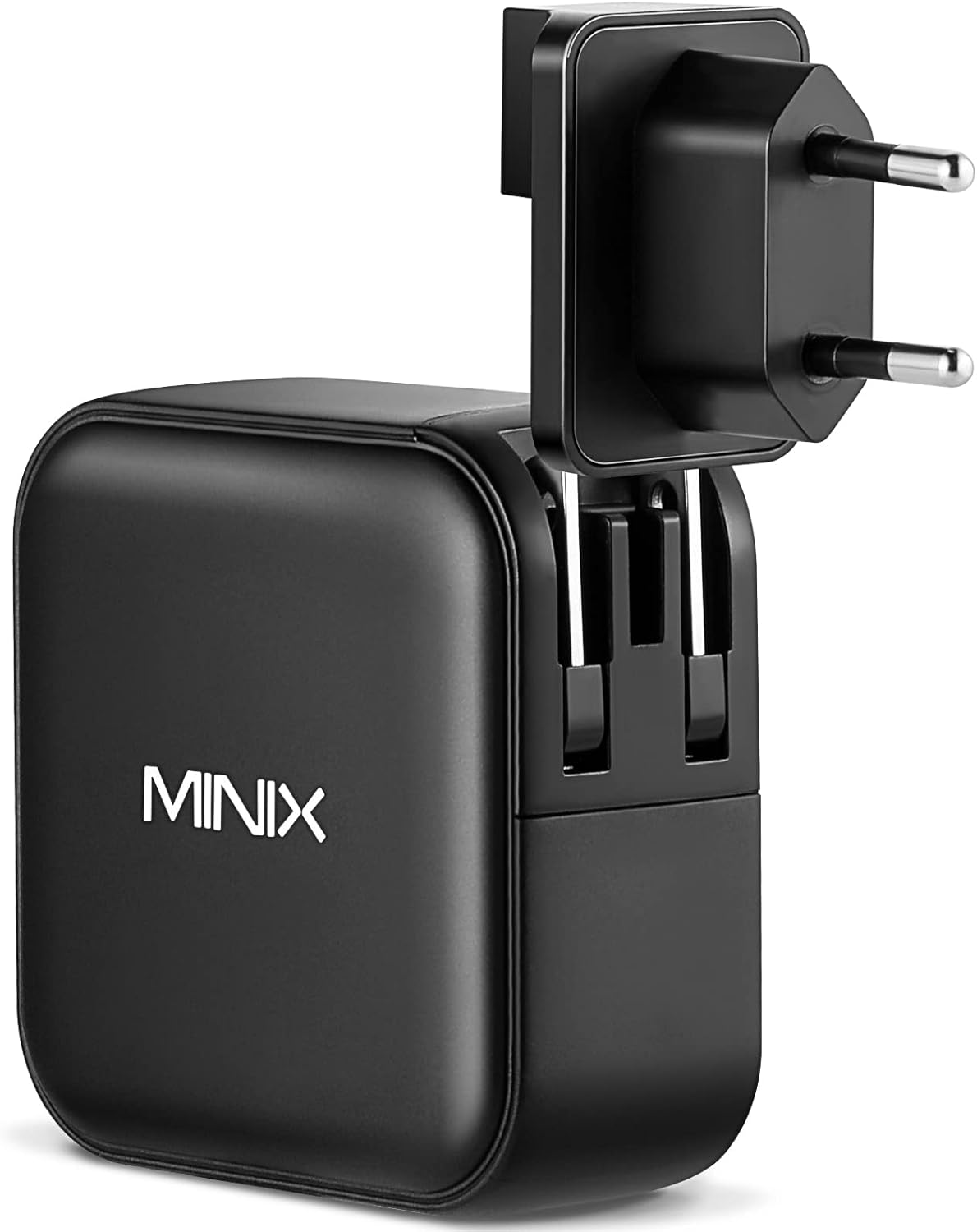 MINIX NEO P3 100W Turbo 4-Ports GaN Wall Charger, 3 x USB-C Port Fast Charging Adapter(Max 100W/20W), 1 USB-A (Max 18W). Compatible with MacBook Pro Air, iPad Pro, iPhone 17/16 Pro Max,Galaxy S23
