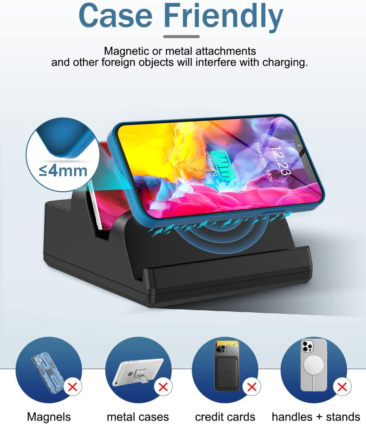 Wireless Charging Station with 6 USB Ports, 8 in 1 15W Dual Wireless Charger Station, 2 QC/2 PD USB Fast Charging Station, 80W Phone Charger for iPhone14/13/12/11/X/Samsung/Android/iWatch
