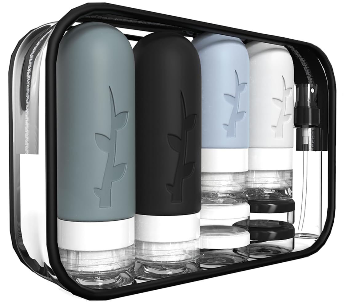 18pack Travel Bottles for Toiletries,TSA Approved Silicone Travel Containers for Toiletries,Leak