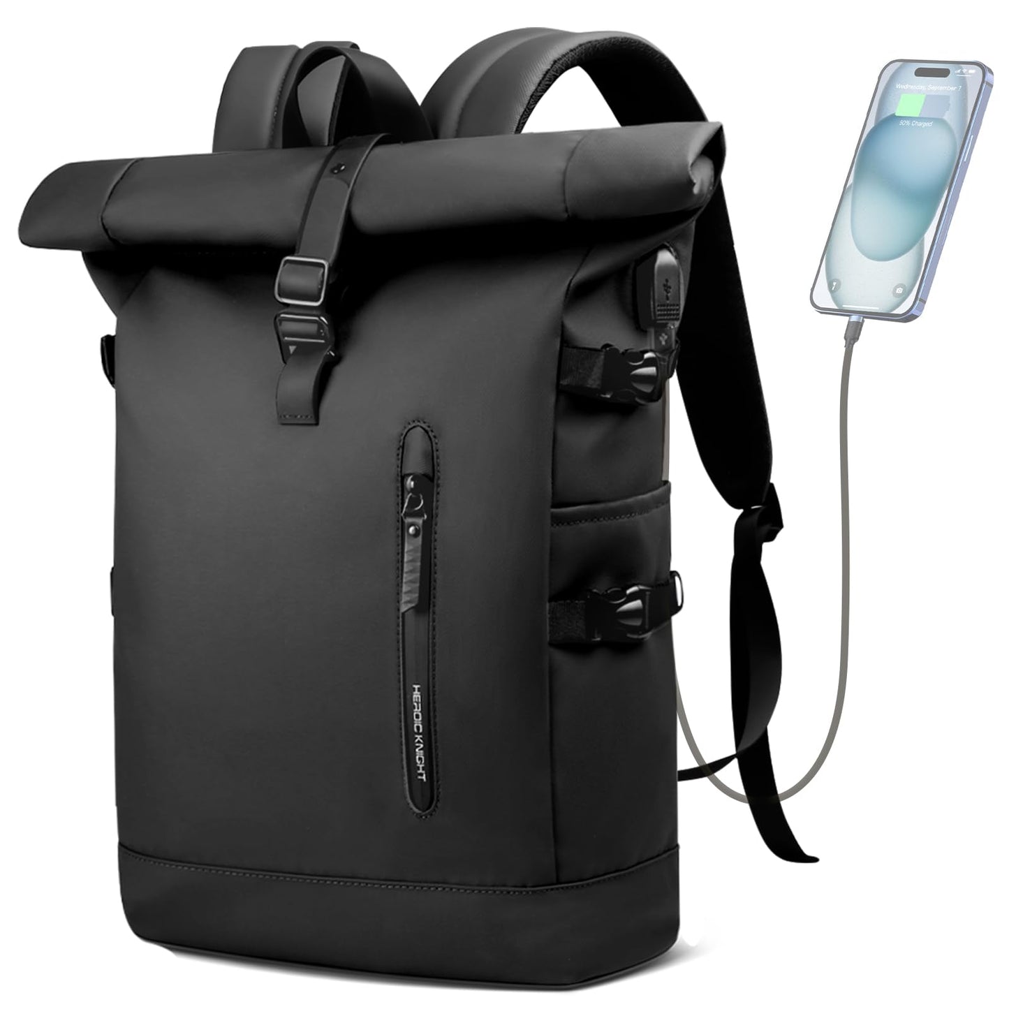 HEROIC KNIGHT Rolltop Backpack, 15.6 Inch Waterproof Laptop Backpack