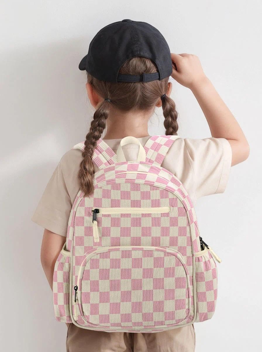 Corduroy Kids Backpack for Girls, Girls Backpack 5-9, Kindergarten Elementary School Bookbag for