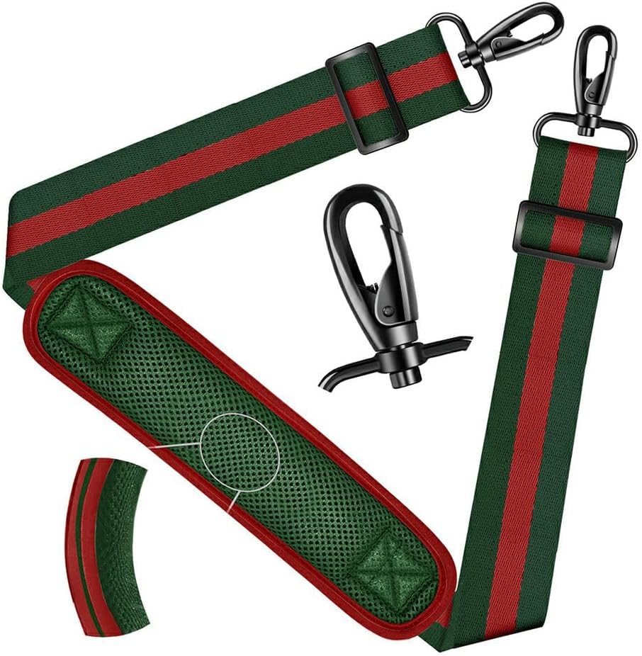 ZINZ Shoulder Strap - 59 Inch Universal Heavy-duty Adjustable Strap with Ultra-thick Fixed Breathable Pad for Laptop, Gym, Camera Bag and More - Stripe-RG