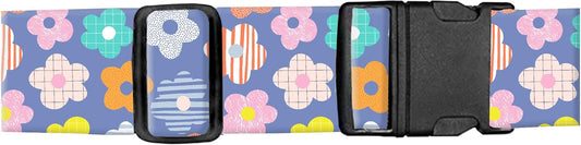 Luggage Straps for Suitcases, Adjustable Travel Belt, Durable Wide Luggage Strap, Cute Suitcase Strap Identifiers with Buckle, Bag Straps for Luggage, Colorful Cute Flowers