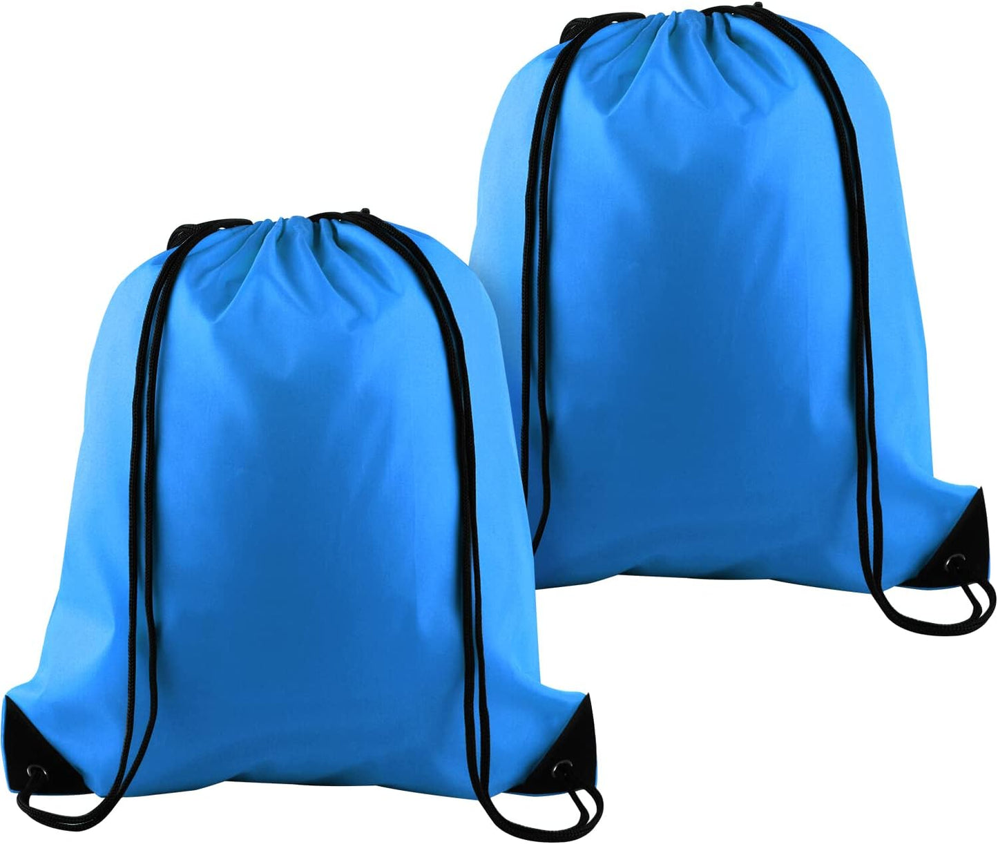 KUUQA 2 Pcs Light Blue Drawstring Backpack Drawstring Bag Bulk Sports Cinch Bags String Backpack Storage Bags for Gym Traveling