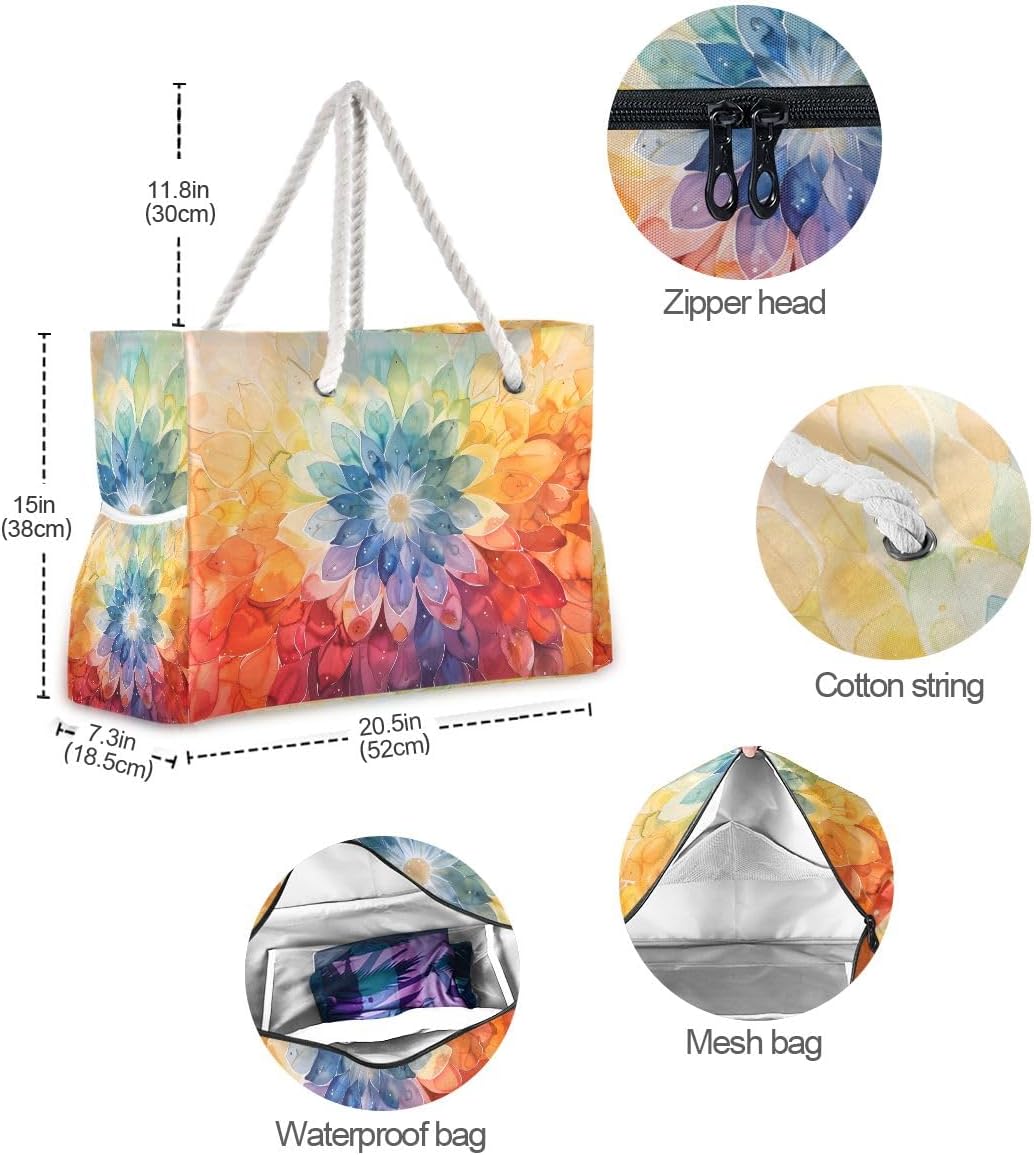 senya Large Beach Bags Totes Swim Canvas Tote Shoulder Bag Water Resistant Bags for Gym Travel Daily