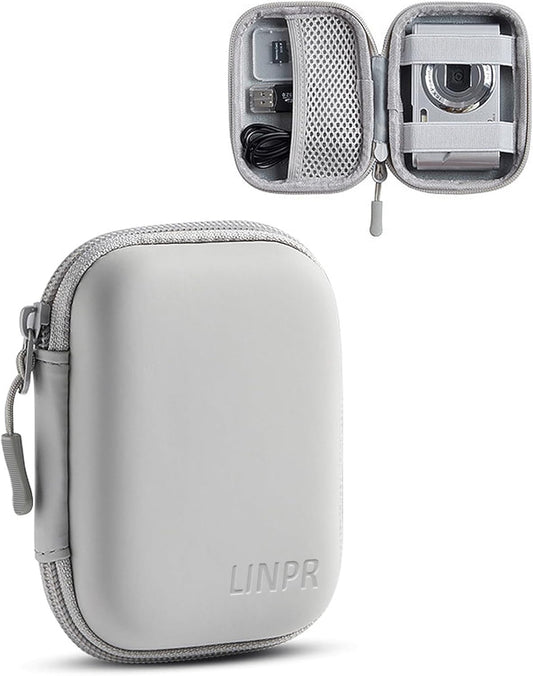 Digital Camera Case for CAMKORY, KODAK PIXPRO FZ45/FZ55, Canon IXUS 285 HS, Lecran, Small Travel Compact Camera Holder with Mesh Pocket for Accessories SD Card (Grey-PU)