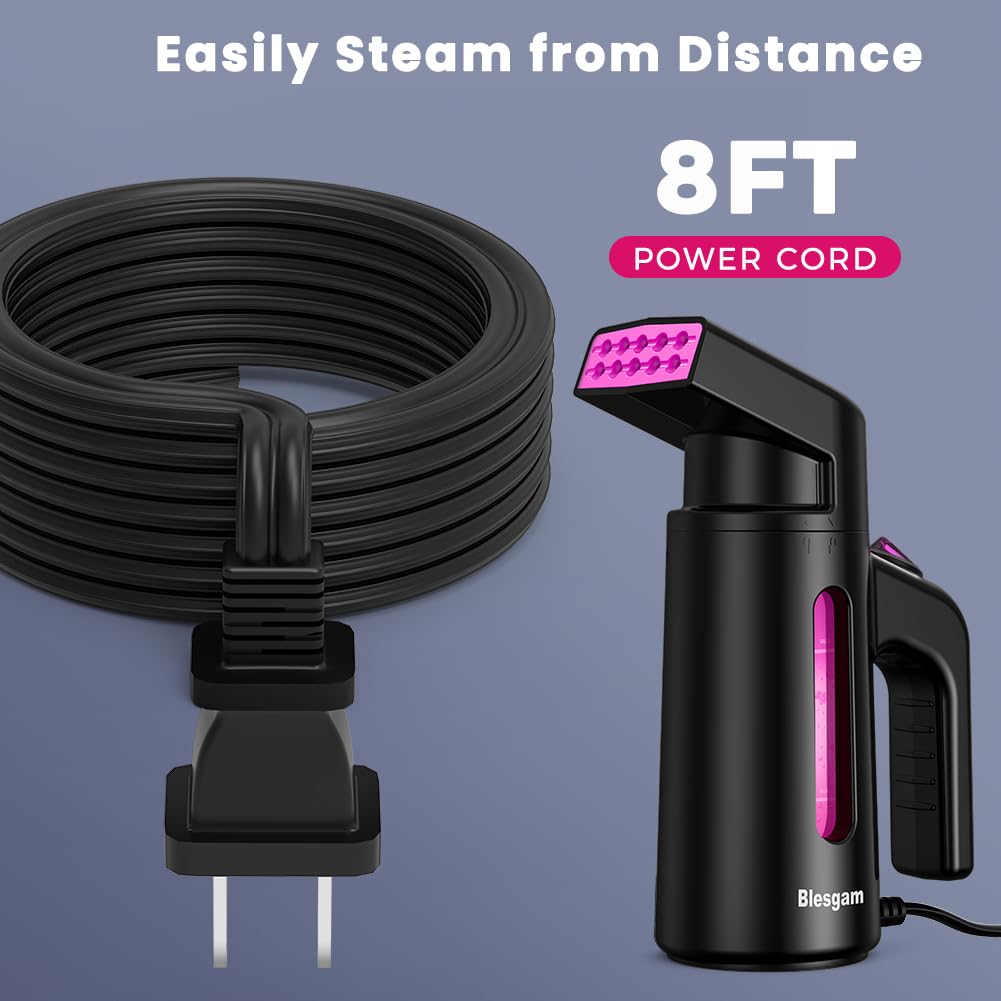 Blesgam Travel Steamer for Clothes, Dual-Row Steam Handheld Clothes Steamer