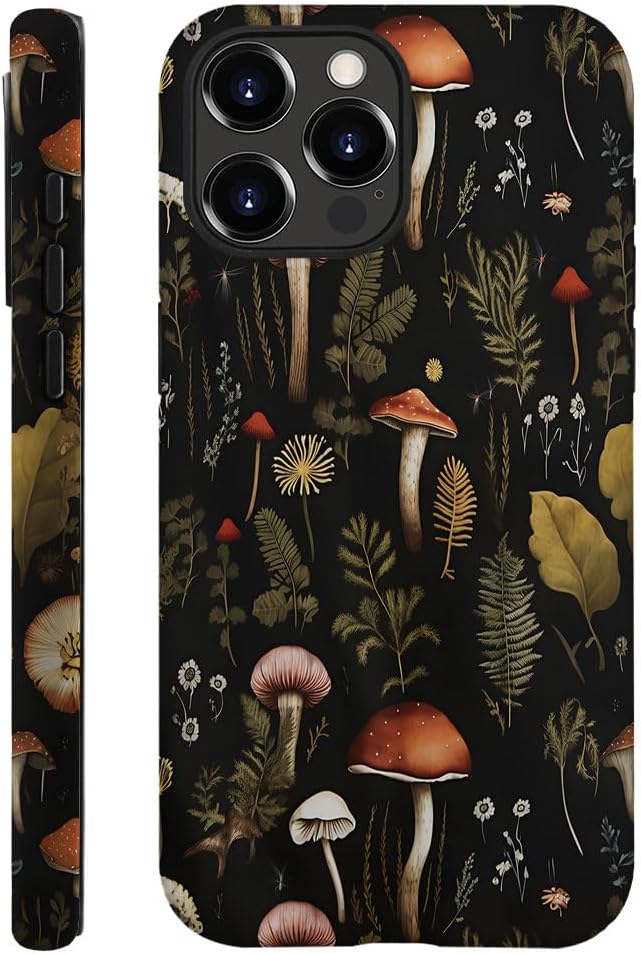 SEized Case Compatible with for iPhone 16 Pro Max,Vintage Mushroom Snail Daisy Leaf Phone Case for Girl Women Boy Men,Durable Protection Phone Case for iPhone 16 Pro Max