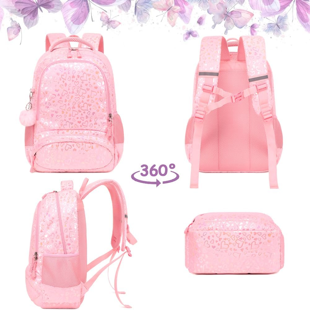 School Backpack for Girls Large Fluffy Bookbag for Kids Teens School Bags for Girl Primary Middle School Casual Daypack