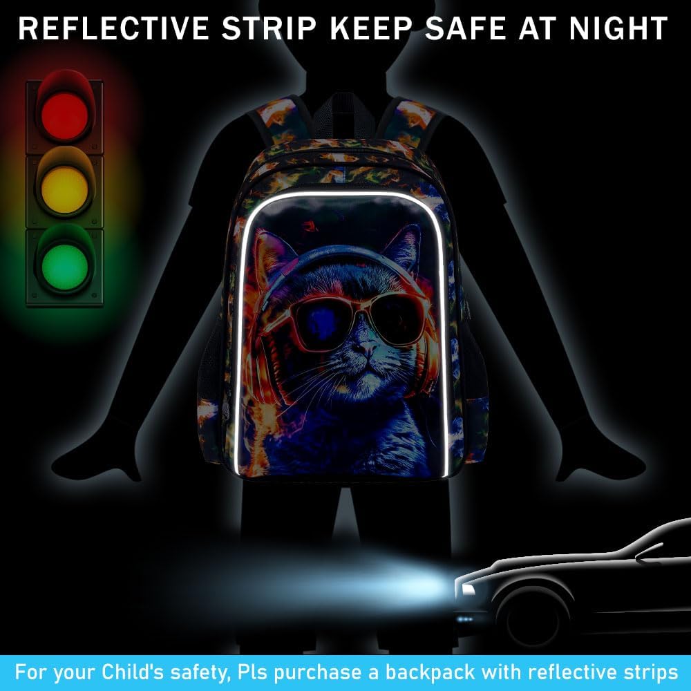 3Pcs Backpack for Boys, 17" Kids Bookbag with Lunch Box, School Backpacks for Elementary Preschool