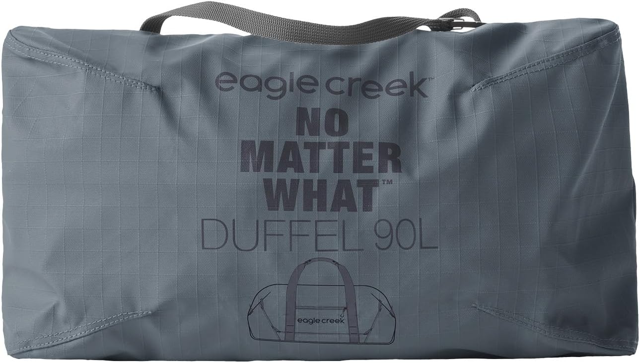 Eagle Creek No Matter What Duffel Bag - Eco Friendly Duffel for Sustainable Travel - Adjustable Shoulder Strap - Multiple Carry Options - Easy to Store - Smoke - 90L