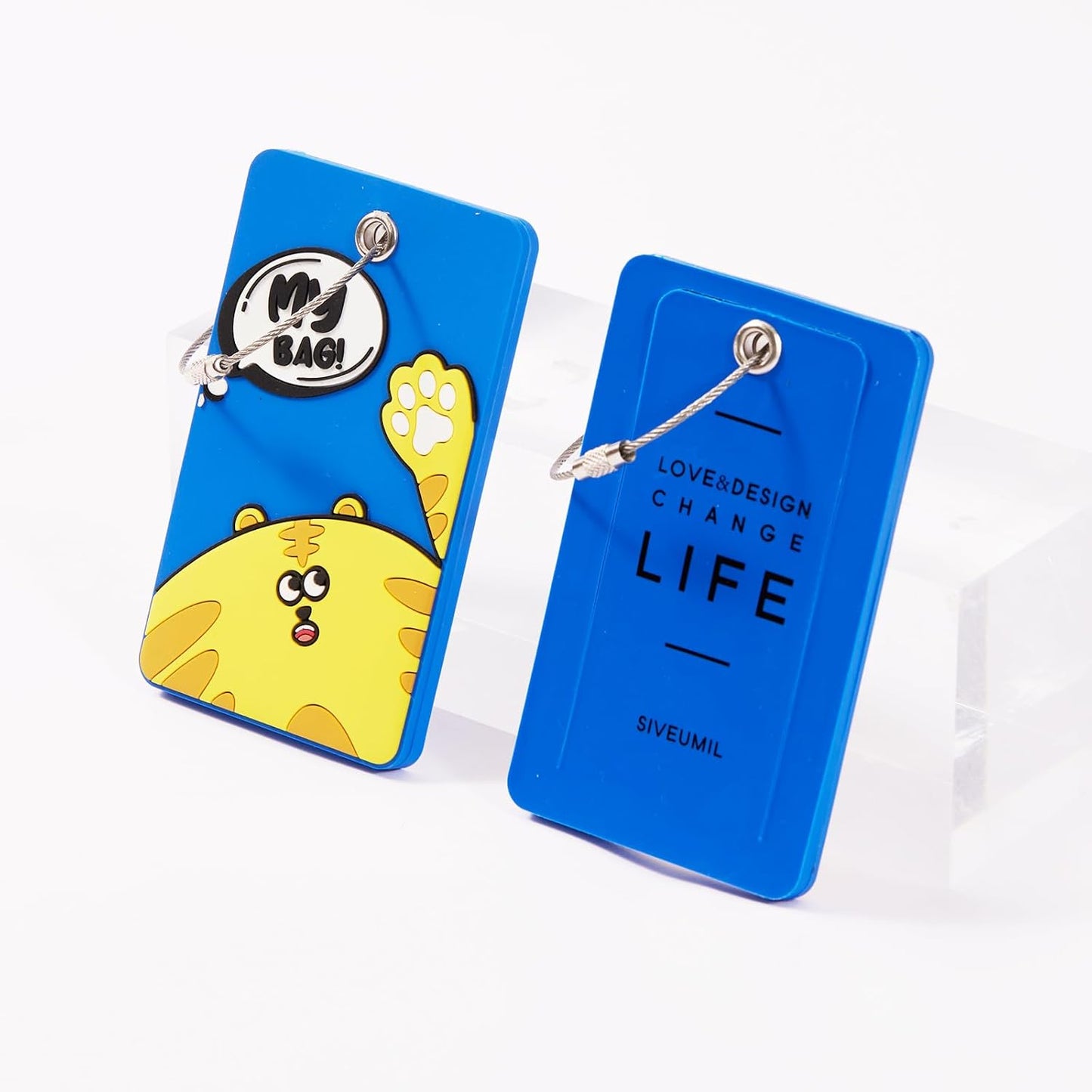 1pcs 2303 Bright Silicone Luggage tag (Dark Blue)