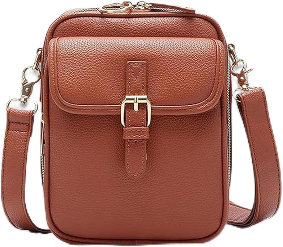 Crossbody Leather Bag - Anti-Theft Messenger Bag with Large Capacity, Mini Vintage Shoulder Messenger Women Bags for Women