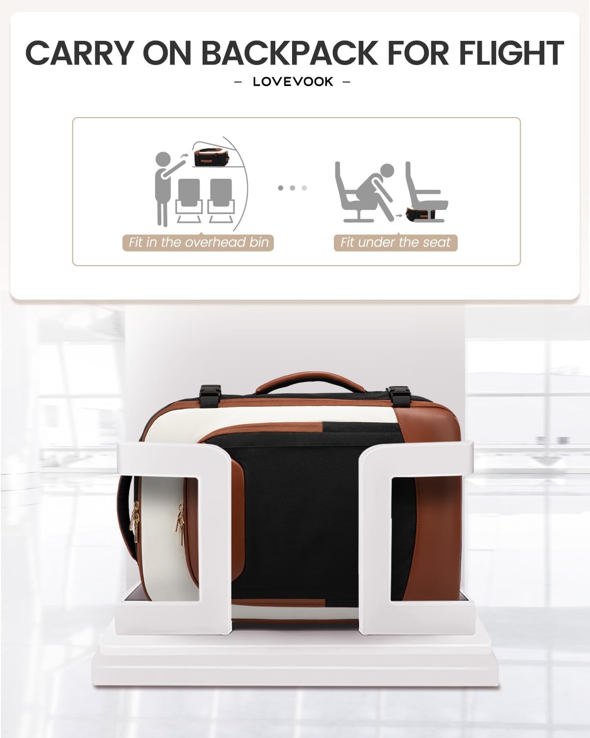 LOVEVOOK 40L Travel Backpack for Women Men, Large Carry on Backpack for Airplanes TSA Personal Item