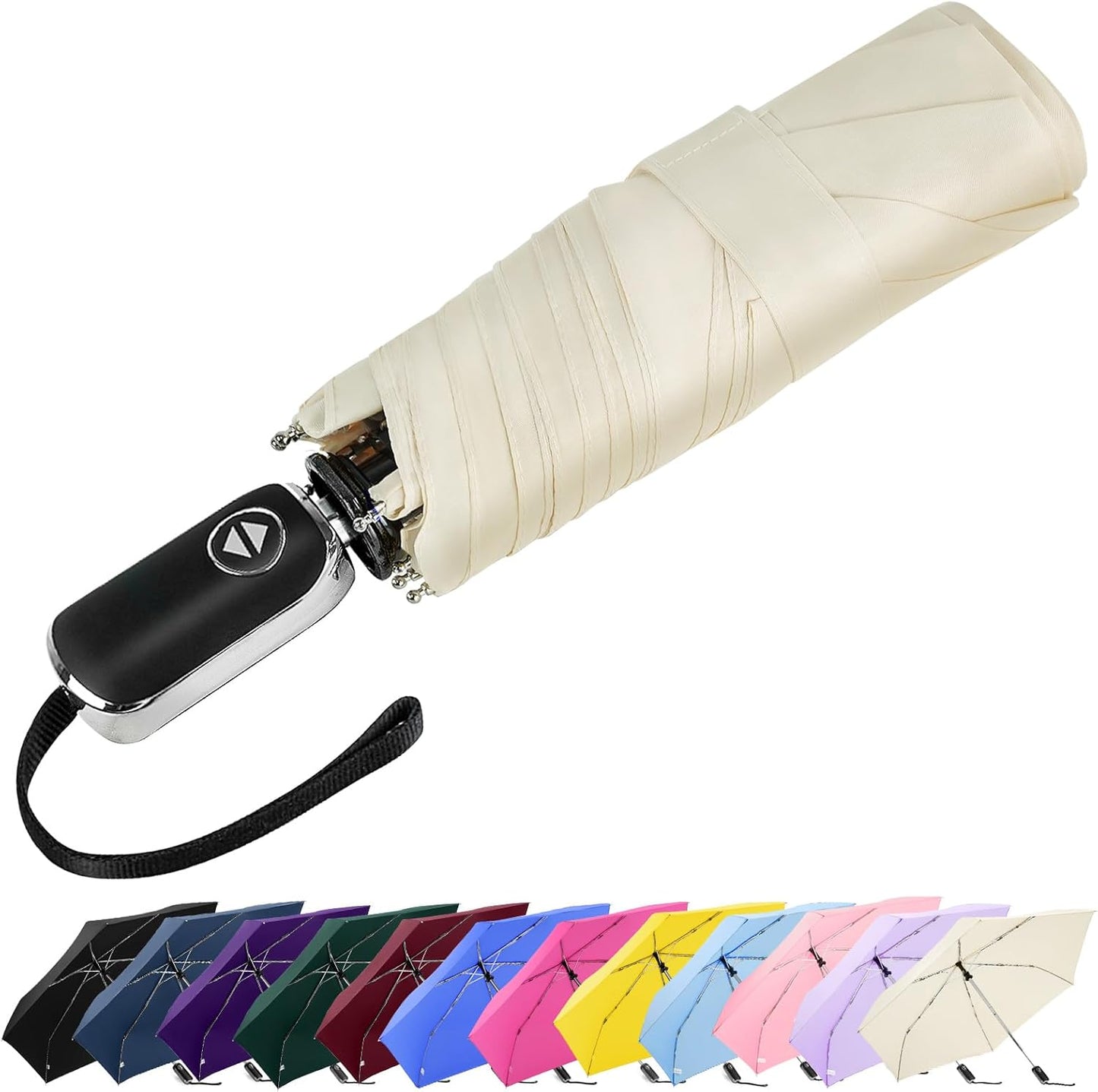 Lejorain Mini Umbrella for Travel Automatic - Folding Compact Flat Umbrella Lightweight Strong Portable Umbrellas for Rain Adults