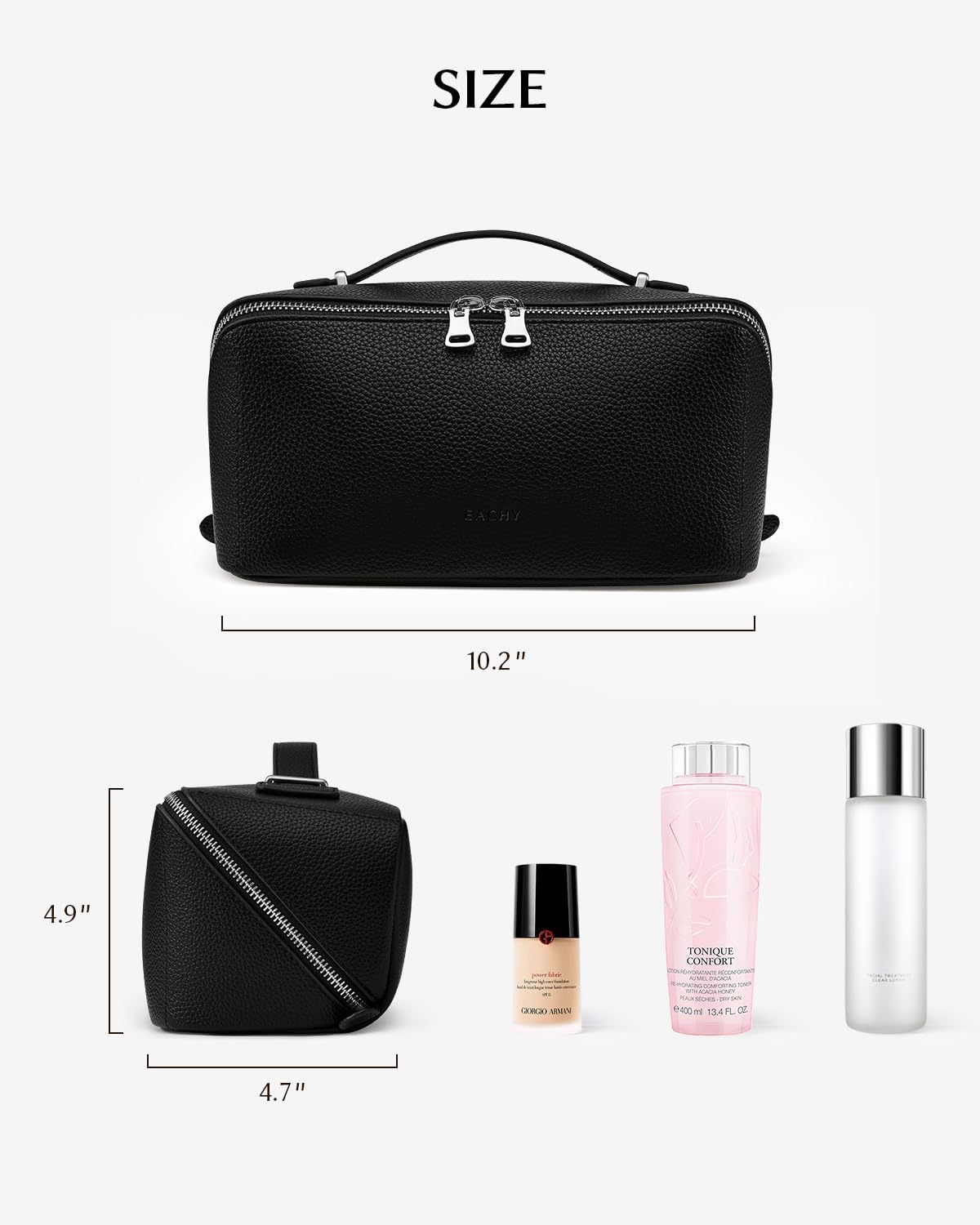 EACHY Makeup Bag,Large Capacity Travel Makeup Bag,Waterproof Portable Open Flat Toiletry Bag