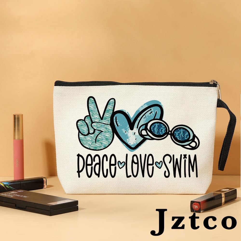 Jztco Swimming Bag Funny Swimming Gifts for Swimming Team Gifts Swim Gifts, Swim Teacher Gifts, Swimming Makeup Bag Thank You Birthday Gifts for Women Her Female Swimmer