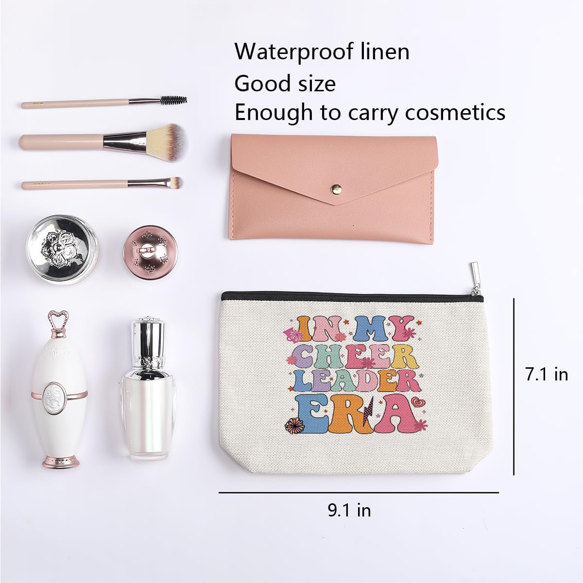 In My Cheer Leader Era Makeup Bag Cheer Stuff Cheerleader Cheer Bag Funny Cheerleader Gifts Cheerleading Girls Gift Christmas Birthday Gifts for Women Her Female Girls Cheer Team Merchandise