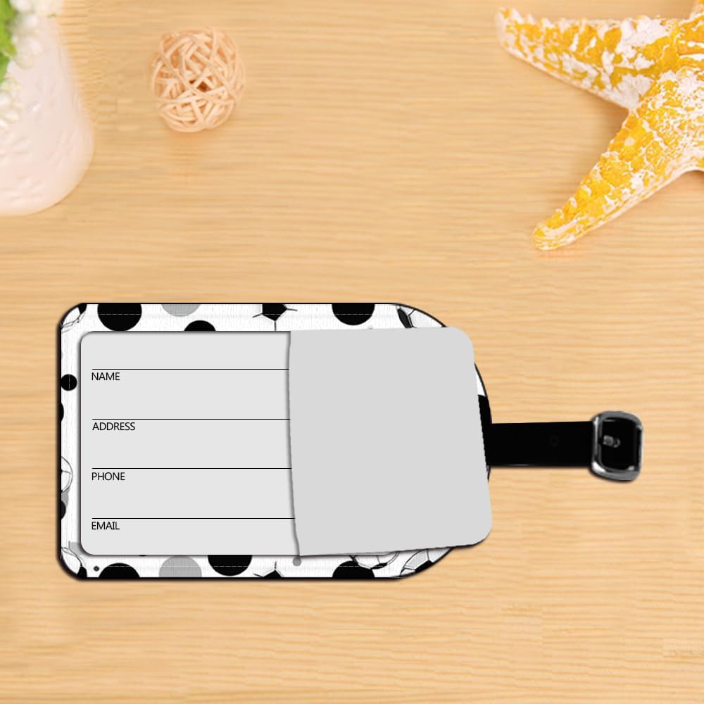 Luggage Suitcase Carry-on ID Tag-Soccer Football-Ball Travel ID Label Leather Baggage Airplane Label - 1 pack