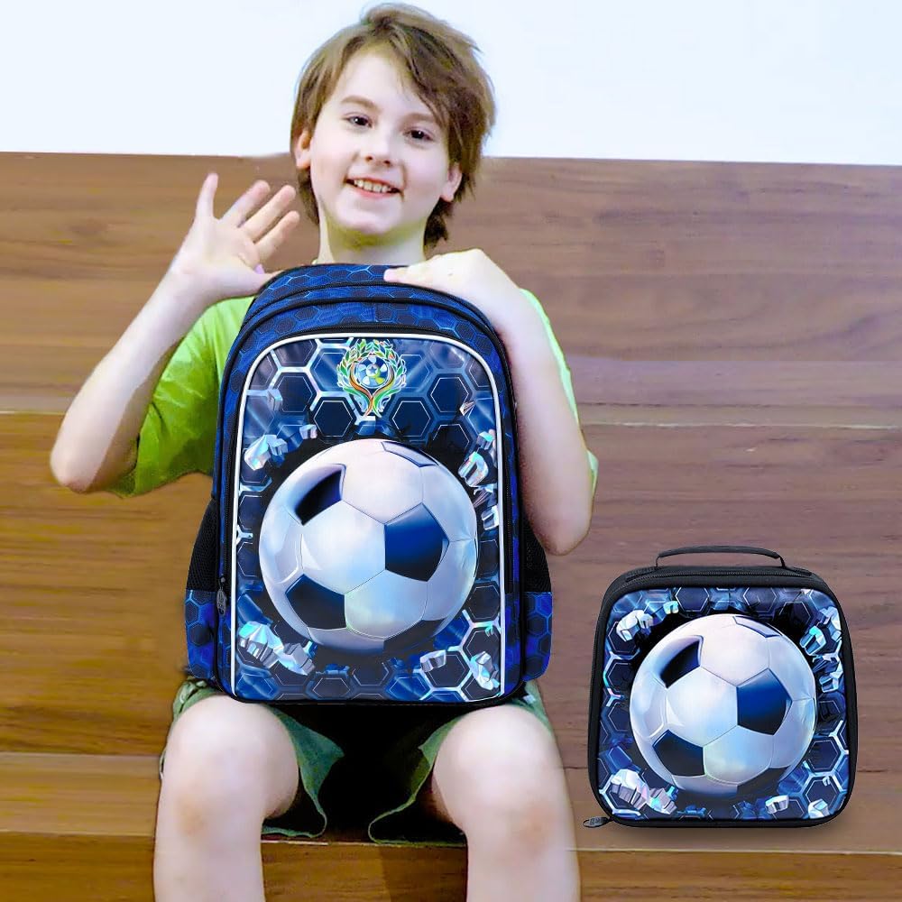 3PCS Dinosaur Backpack for Boys, 16 Inch Kids Water Resistant Preschool Elementary Kindergarten