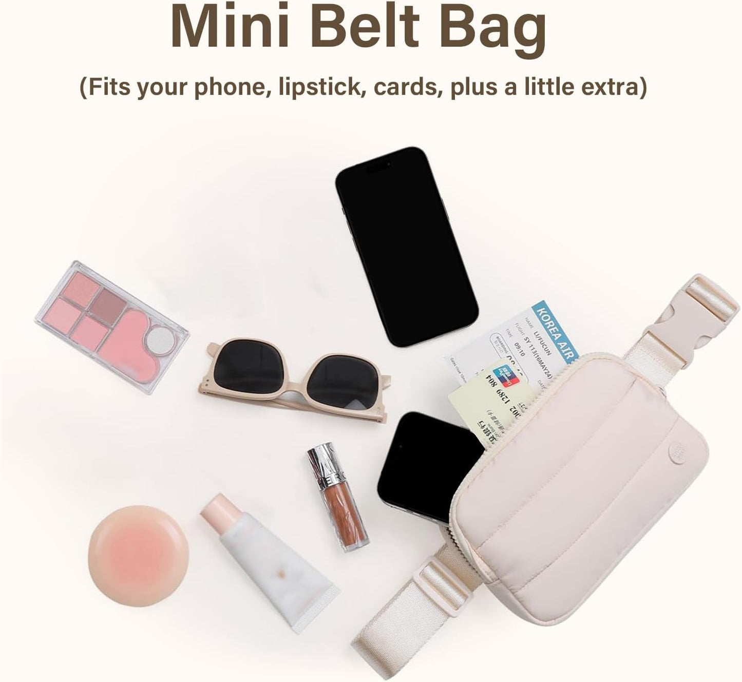 Fanny Packs for Women，Waterproof Belt Bag Bum Bags for Crossbody，Fashion Waist Packs with Adjustable Strap for Traveling, Hiking, Running（Beige）