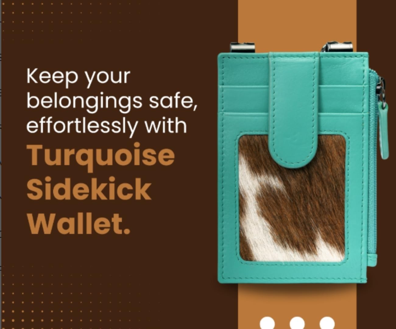 RFID Blocking Boot Wallet with Security Chain & Zipper Lock – Genuine Leather Wallets for Men, Travel Wallets Women, Minimalist Leather Card Holder