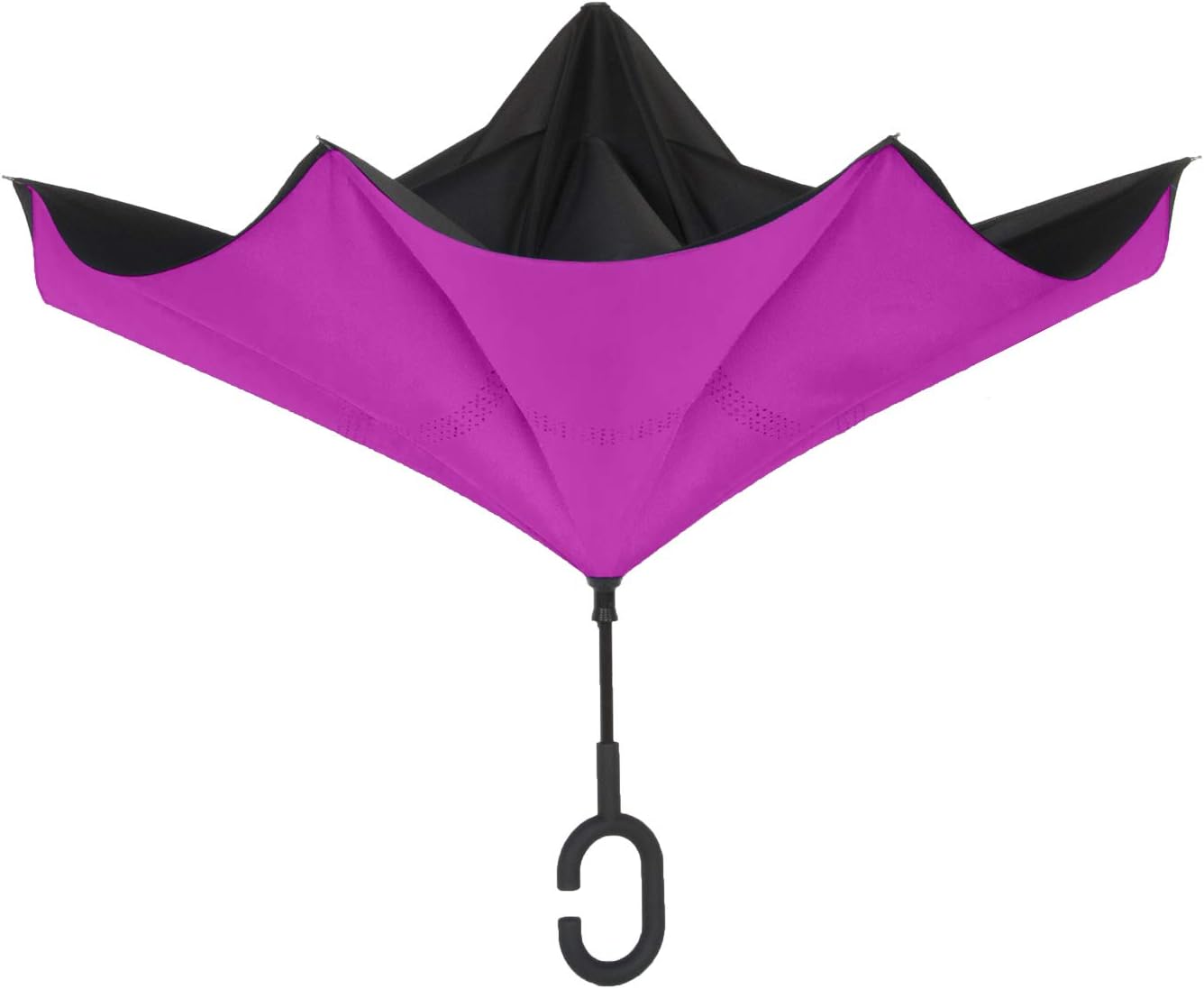 ShedRain Unbelievabrella Inverted, Upside Down, Windproof & Rainproof Car Umbrella - Hands Free C-Shape Handle - Heavy Duty, Double Layer Reverse Canopy Protects Men & Women Outdoors from Wind & Rain