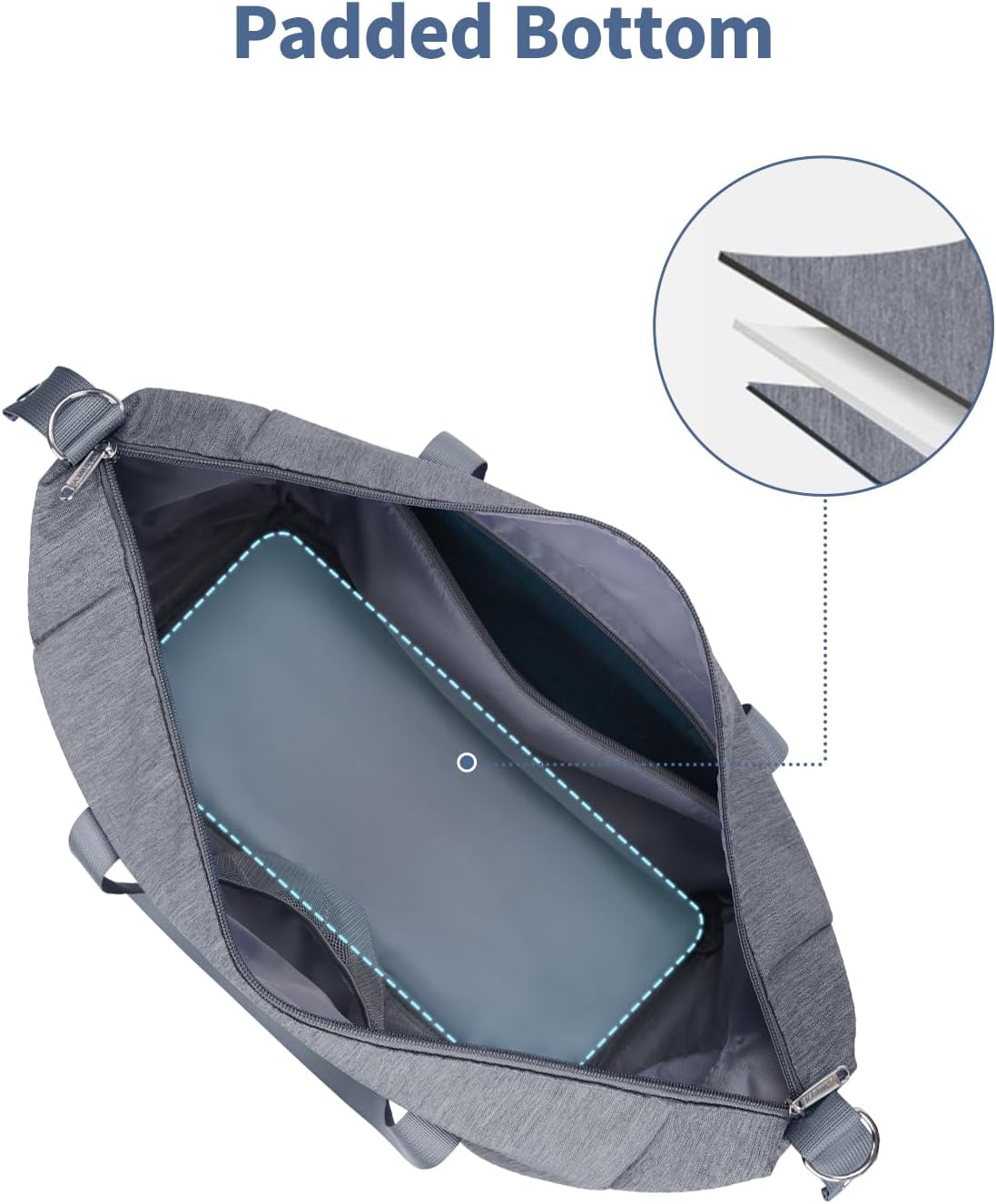 Narwey For Spirit Airlines Personal Item Bag 18x14x8 Travel Duffel Bag Carry on Bag Underseat for Airplane with Wet Pocket Small Gym Bag Weekender Overnight for Women and Men (Grey)