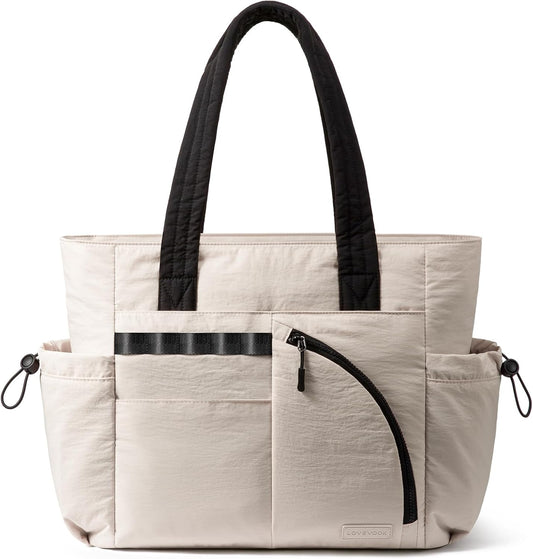 LOVEVOOK Tote Bag for Women, Puffer Bag and Work Bags with Laptop Compartment for Travel, Lightweight Shoulder Bag Handbag