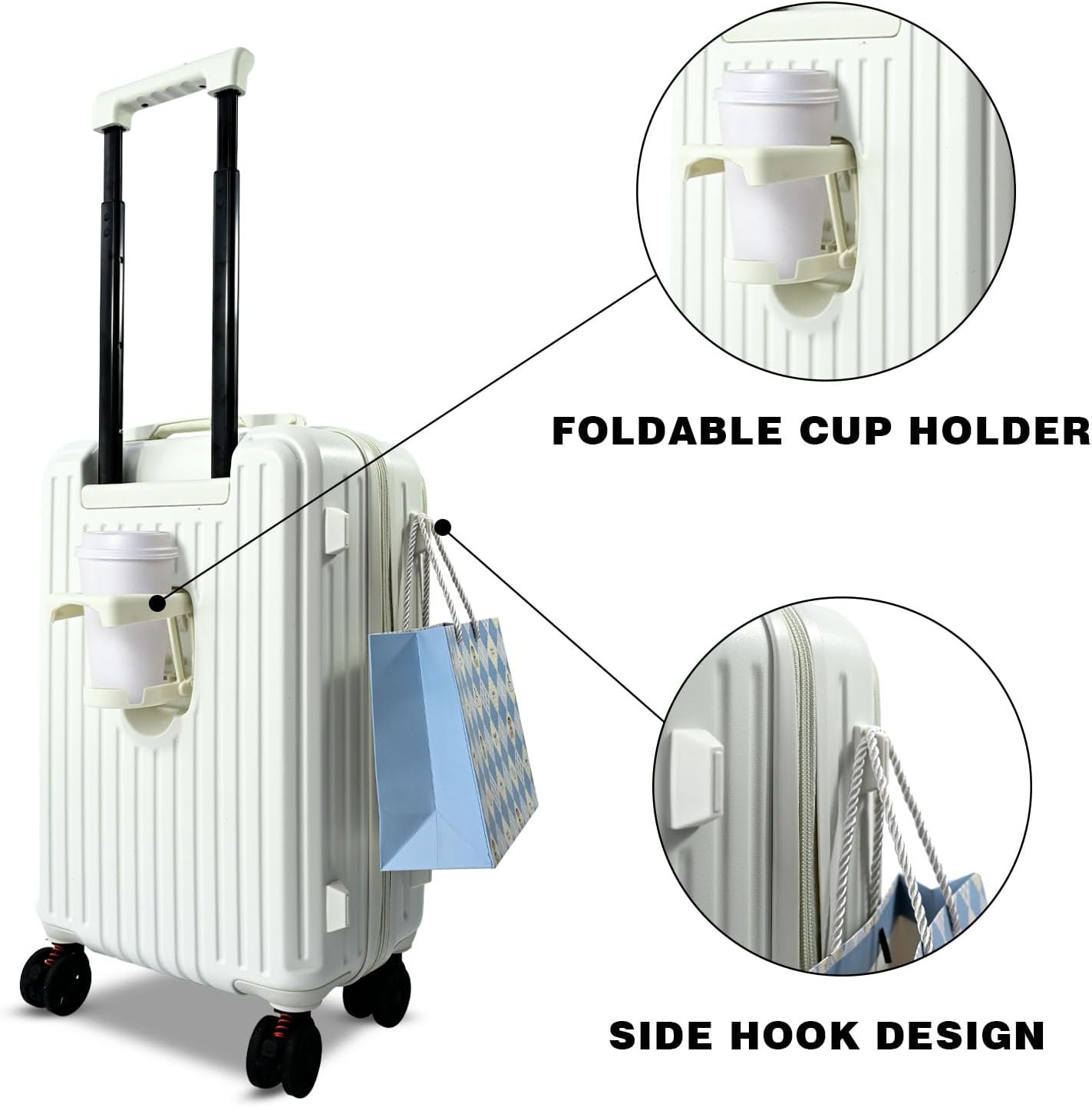 Carry on Luggage 22x14x9 Airline Approved, Hard Shell Carry on Suitcases with Wheels, Top-open Design Luggage with Spinner wheels, Expandable Suitcase with YKK zipper, Lightweight and Durable.