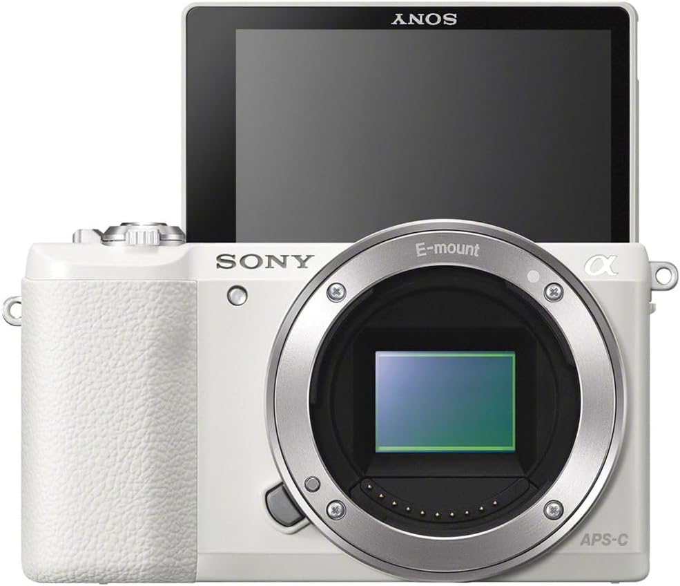 Sony Alpha a5100 Mirrorless Digital Camera with 16-50mm Lens (White) + Filter Kit + 64GB Card + 2 x NPF-W50 Battery + Card Reader + LED Light + Photo Software + Cables + Case + More (Renewed)