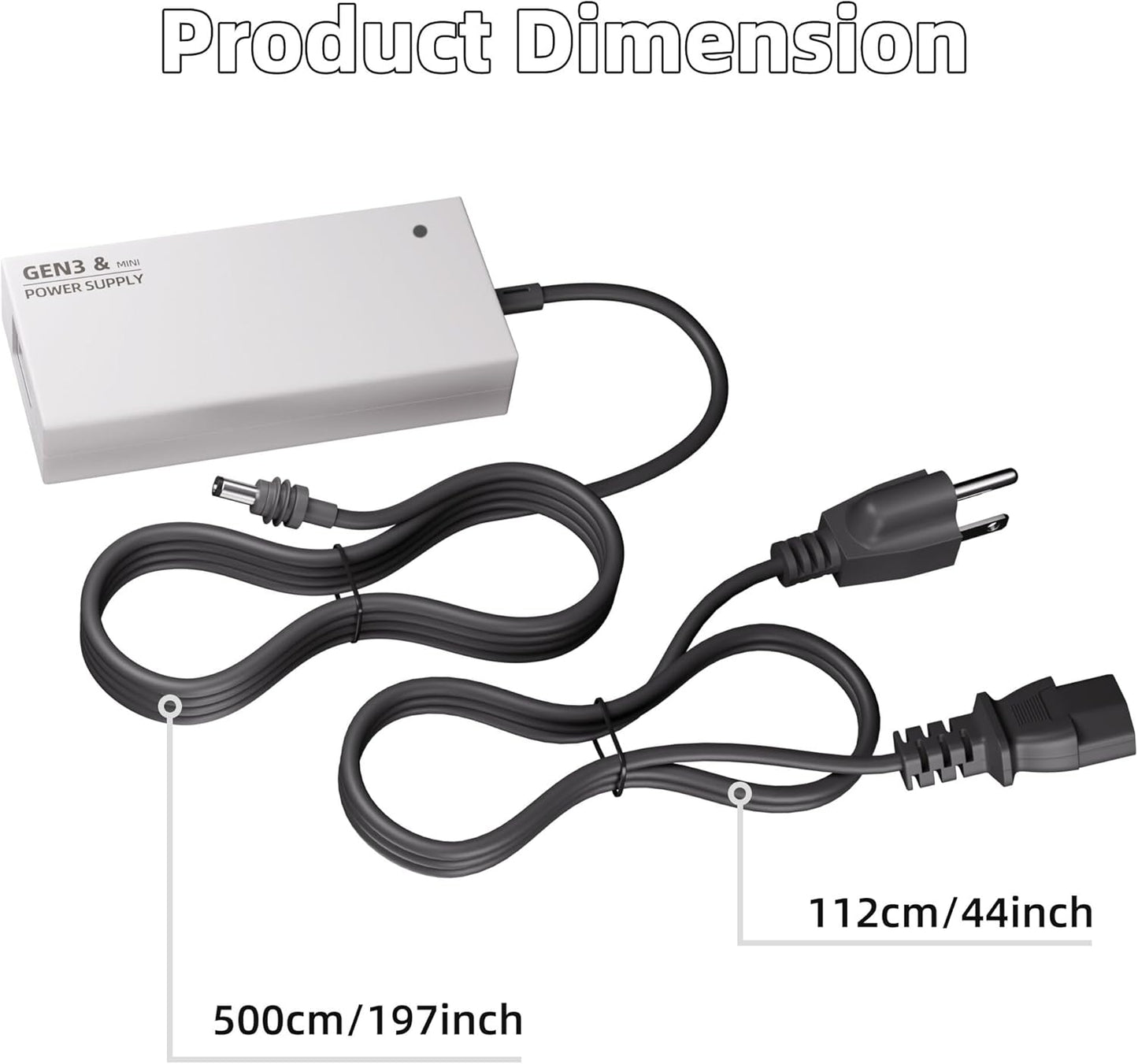 Starlink Gen 3 & Mini Power Supply, AC Charger with Power Cord, 144W Adapter for Gen3 Standard, Starlink Mini, Multi-Protection, 100-240V