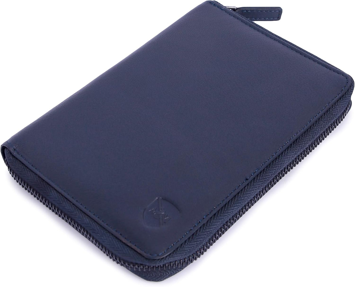 ALLEN & MATE Passport Holder Travel Wallet, 100% Leather RFID Blocking Travel Document Organiser for Men & Women