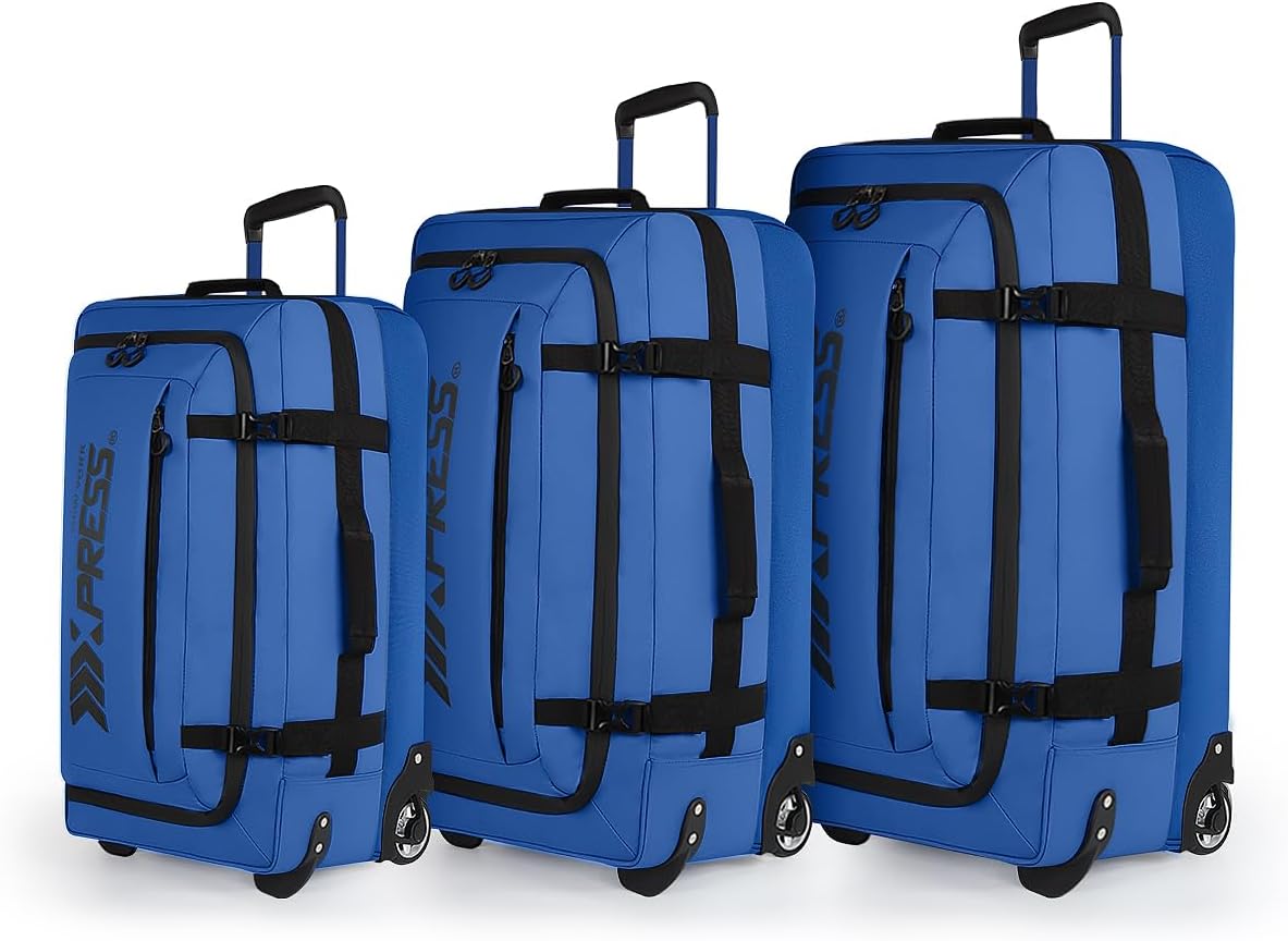 （20''/26''/30''）3-Piece Set,Luggage Sets 3 Piece,Rolling Duffle Bag w/Handle,Carry on Luggage Travel Duffle Bags for Man Women# Blue