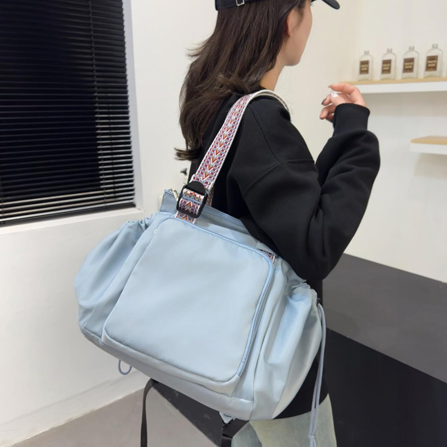 Gym Bag,Foldie Travel Tote Bag,Sports Weekender Bags for Women,Large Capacity Multifunctional Organizer Bag