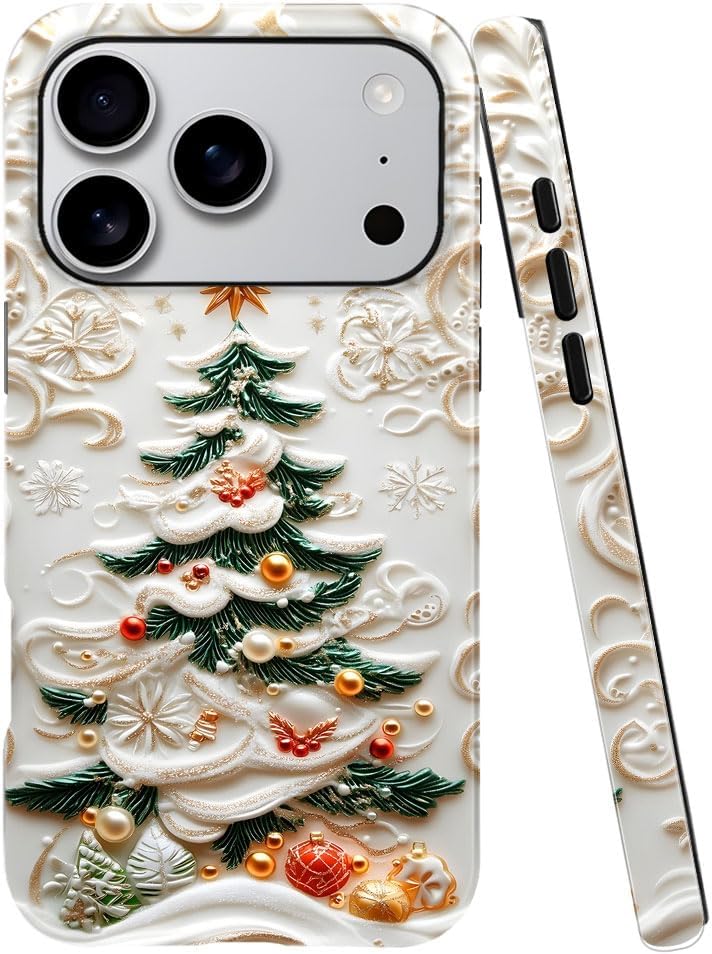 Case for iPhone 17 Pro - Slim Fit Anti-Scratch Phone Case for Girl Women - Christmas Tree Stained Glass (Glossy)