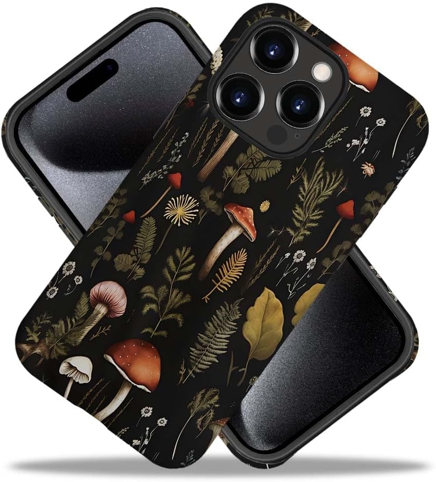 SEized Case Compatible with for iPhone 13 Pro,Vintage Mushroom Snail Daisy Leaf Phone Case for Girl Women Boy Men,Durable Protection Case for iPhone 13 Pro