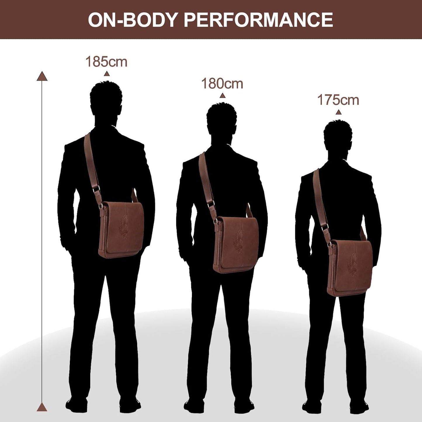 Leathario Men's Crossbody Bag, Vegan Leather, Shoulder Purse Side Sling Satchel, Small Messenger for Travel Work Daily