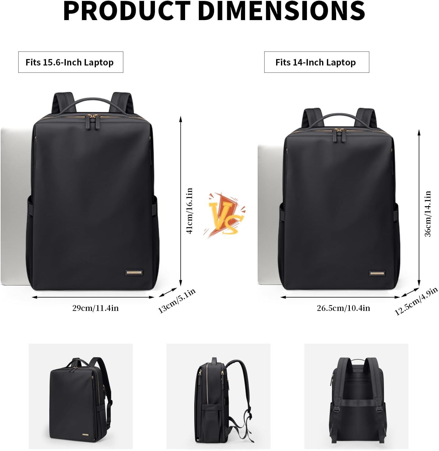 Stylish Laptop Backpack for Women Airline Approved Perfect for Work College and Travel Multi-Functional Casual Daypack Fits 14 Inch Notebook (Black)