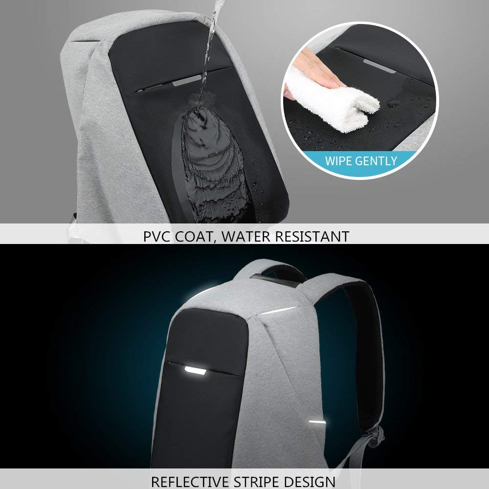 oscaurt Anti Theft Backpack 15.6 Inch Laptop Travel Backpack with Hidden Zipper and USB Charging