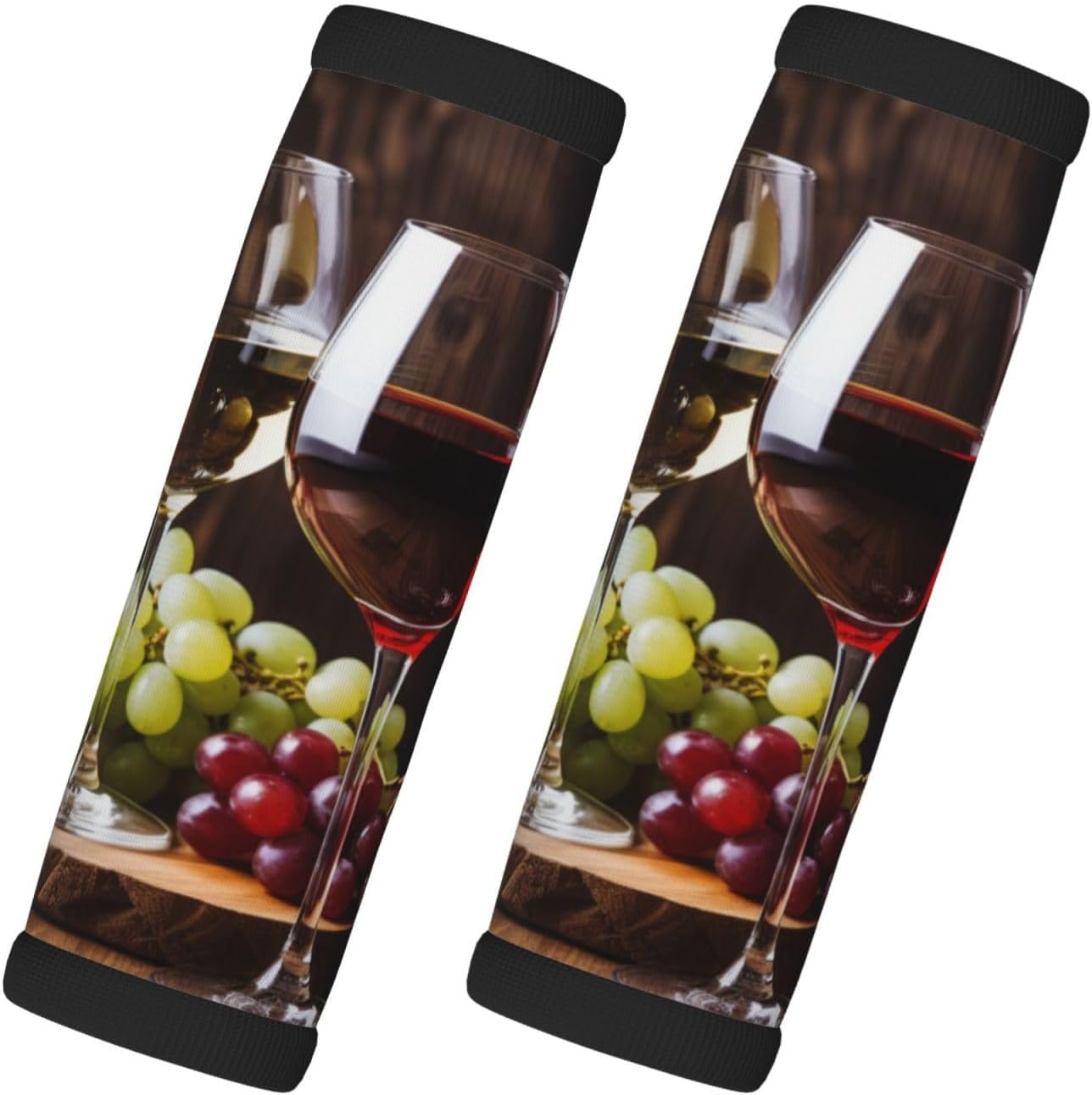 Luggage Handle Wraps Wine Glasses Grapes Luggage Identifiers Soft Neoprene Luggage Handle Wraps For Suitcase Trolley Handle Grip Cover 2 Pack Luggage Tags