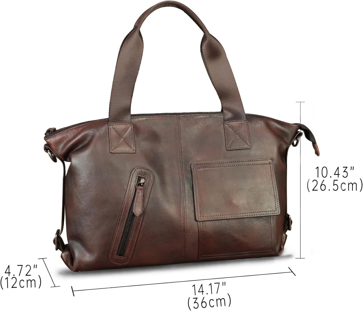 Genuine Leather Messenger Bag and Briefcase Purse for Men Leather Top Handle Handbags Satchel