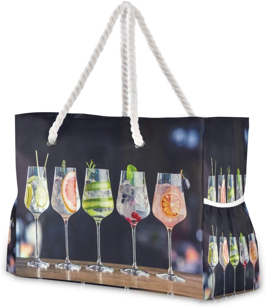 senya Large Beach Shoulder Bags Canvas Tote Water Resistant for Gym Travel Daily