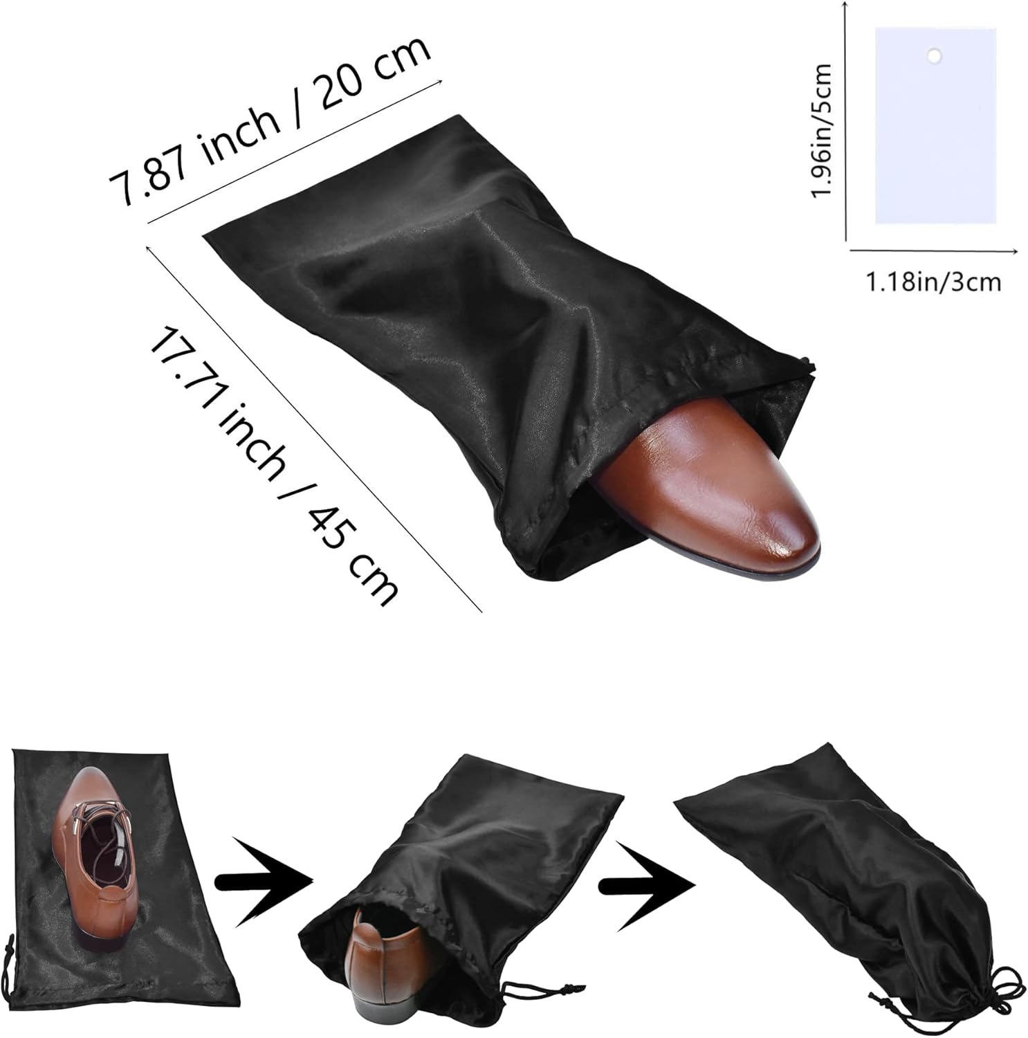 GONGKANGYUAN 10 Pack Shoe Bags for Travel Satin Fabric Shoe Bag with Drawstring for Men Women