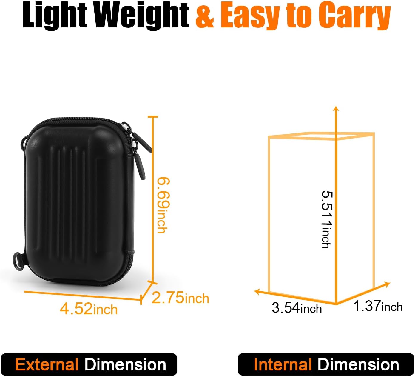 Cwatcun Digital Camera Case, Waterproof Hardshell Digital Camera Bag with 2 Carrying Ways, Lightweight Small Camera Sling Bag Compatible with KODAK PIXPRO/Canon PowerShot/Sony DSCW800 DSCW830 - Black
