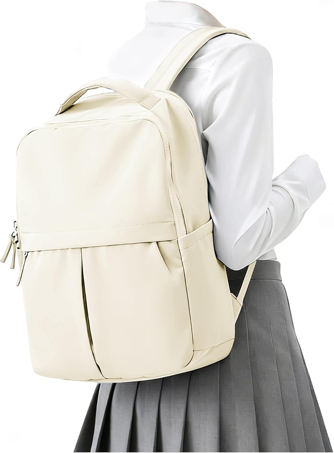 Laptop Backpack for Women Men Gym Work Backpack Casual Daypack Backpacks Small Travel Backpack for Traveling on Airplane Lightweight College Teacher Backpacks for Women Beige