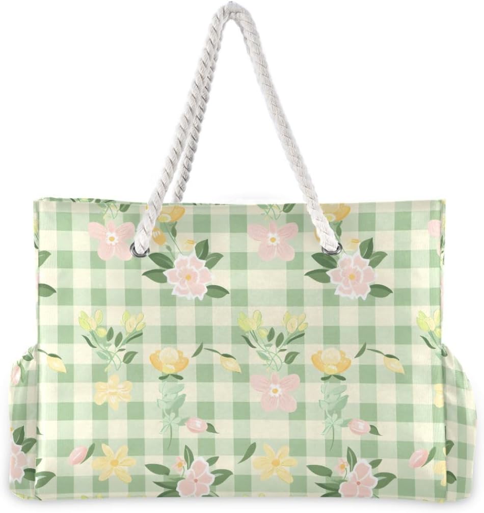senya Large Beach Bags Totes Swim Canvas Tote Shoulder Bag Water Resistant Bags for Gym Travel Daily