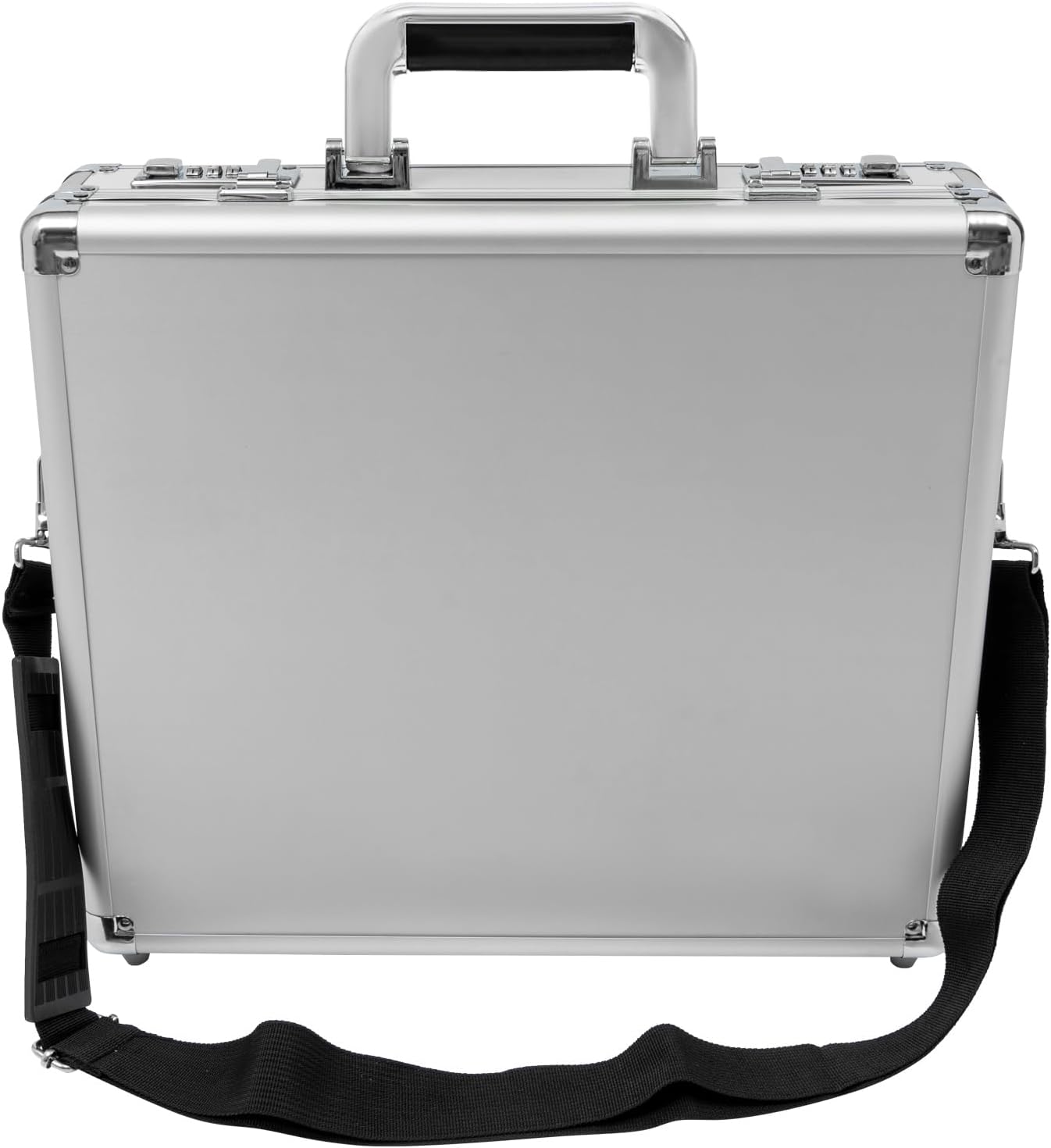 Locking Briefcase, Metal Briefcase w/Strap, Hard Aluminum Carrying Case for Documents/Laptops/Cell Phones