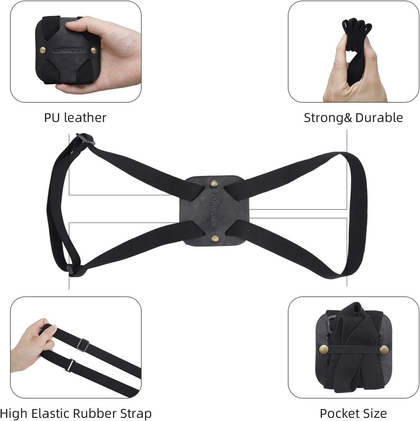 Adjustable Luggage Straps for Suitcases Add a Bag High Elastic Travel Bag Bungees Connecting Carry On Bag TSA Approved (4 Pack Black)