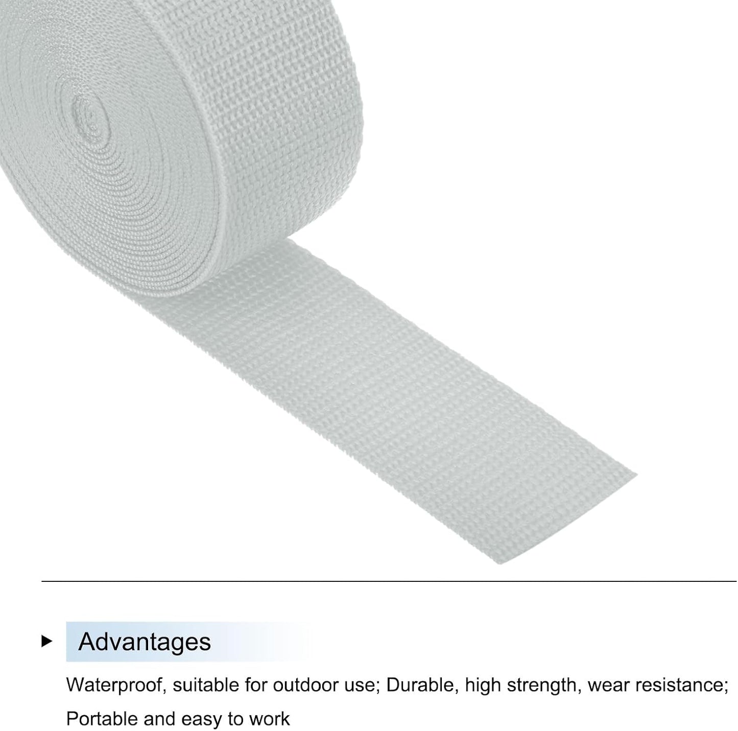 MECCANIXITY Lightweight Polypropylene Webbing Strap 1 1/2" 5 Yard Backpack Strapping Band Light